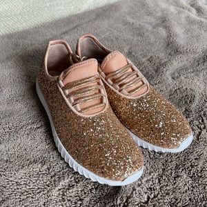 Rose Gold Glitter Sneakers NWT Size 9